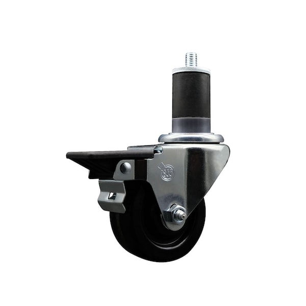 3'' Phenolic Swivel 1-5/8'' Expanding Stem Caster with Brake